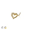 CZ SIDE HEART 316L SURGICAL STEEL L-SHAPE NOSE RING